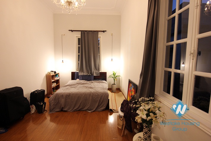 Spacious and unique French style house for rent in Tay Ho area 